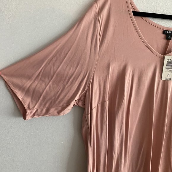 Torrid Pink V-Neck Tunic Top 3X - Picture 7 of 11